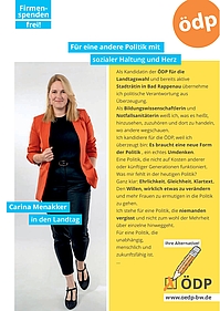 Carina Menakker aus Bad Rappenau ÖDP Direktkandidatin für den Wahlkreis Eppingen