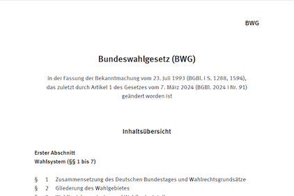 Bundeswahlgesetz Bundeswahlgesetz
